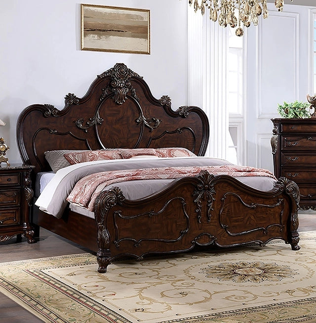 Roselli E.King & Queen Bed White & Chrome