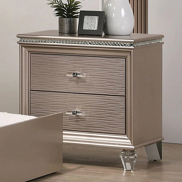 ALLIE Night Stand Beige & Rose Gold