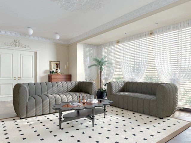 AVERSA Loveseat, Black, Gray, & White