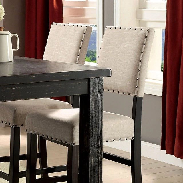 Sania 7 Pc Counter Ht Table Set Black