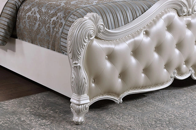 Ventresca 4 & 5 Piece Queen Bedroom Set White & Chrome