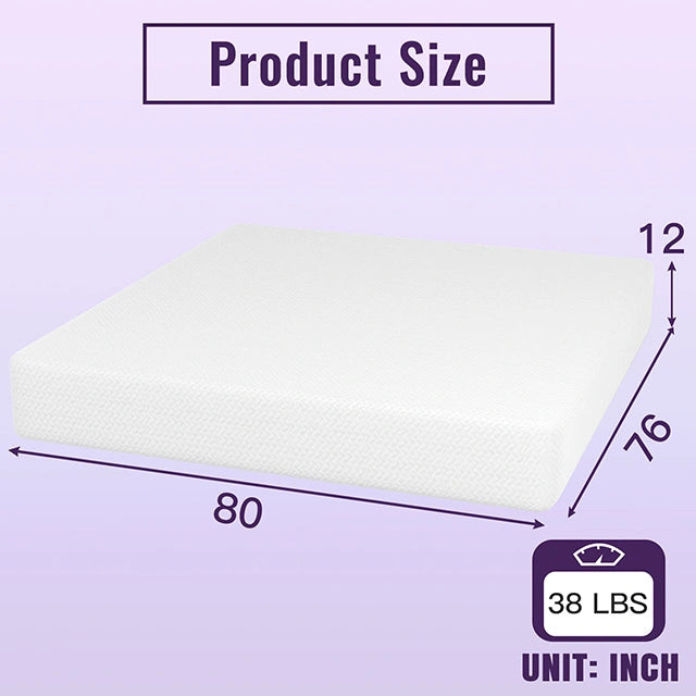 Nasturtium 12" E.King Bamboo Charcoal Infused Memory Foam