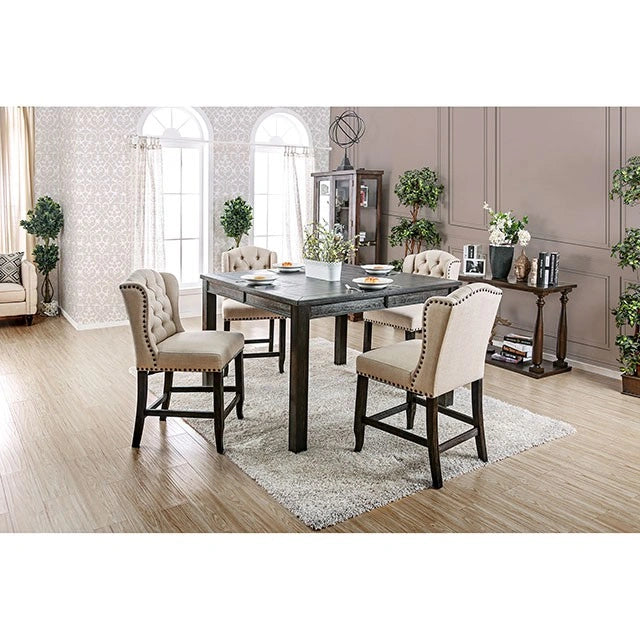 Sania 7 Pc Counter Ht Table Set Black