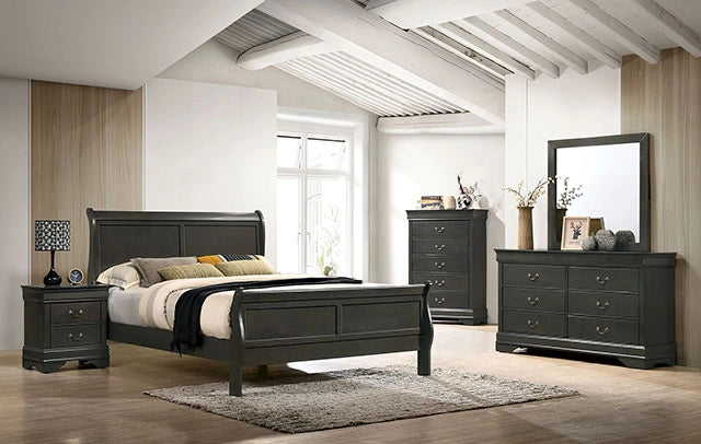 Louis Philippe Night Stand Gray