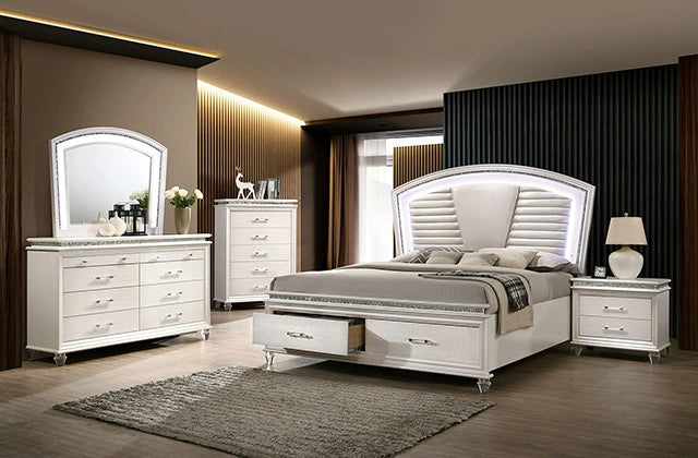Maddie Bed White & Silver
