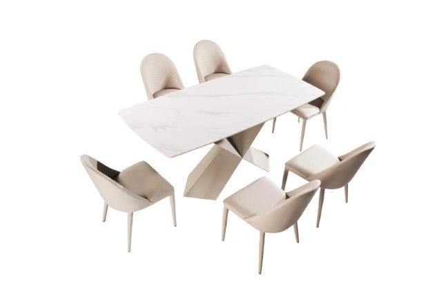 Lenvik 7 Pc Dining Table Set Brown