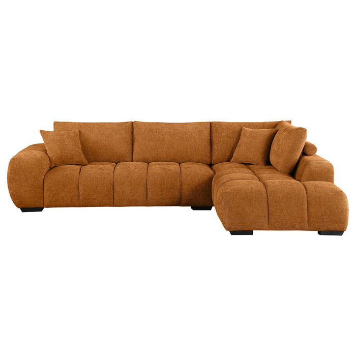 Camacho Upholstered Chaise Sectional Sofa Amber