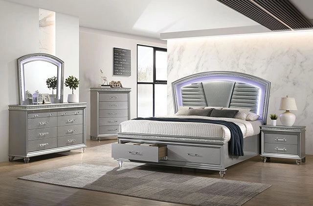 Maddie Bench Silver Solid Wood