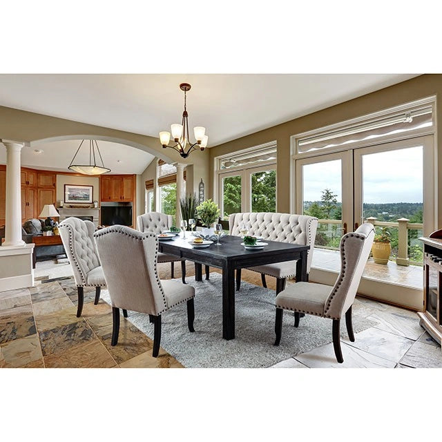 Sania 9 Pc Dining Table Set Beige