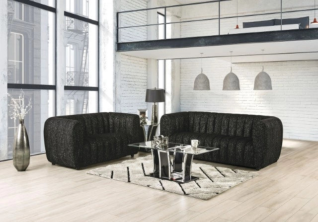 AVERSA Loveseat, Black, Gray, & White