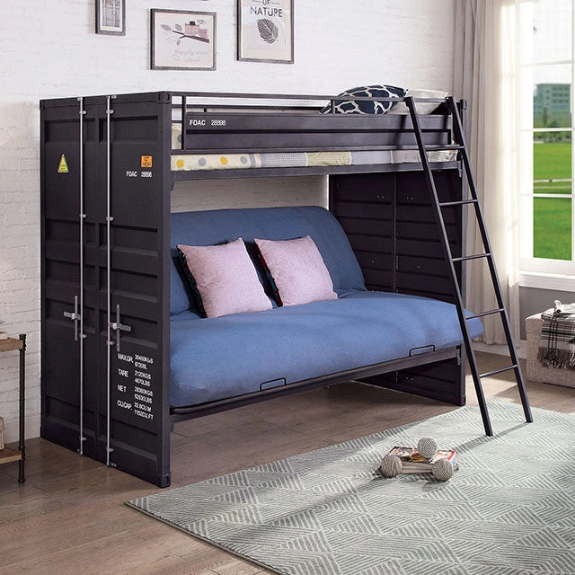 LAFRAY Twin Bunk Bed w/ Futon Base