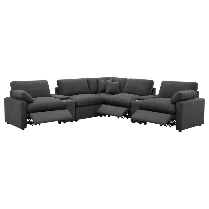 Collins Black & White Reclining Sectional