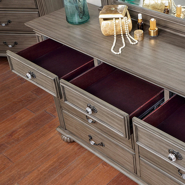 Syracuse E.King Bed Gray Solid Wood