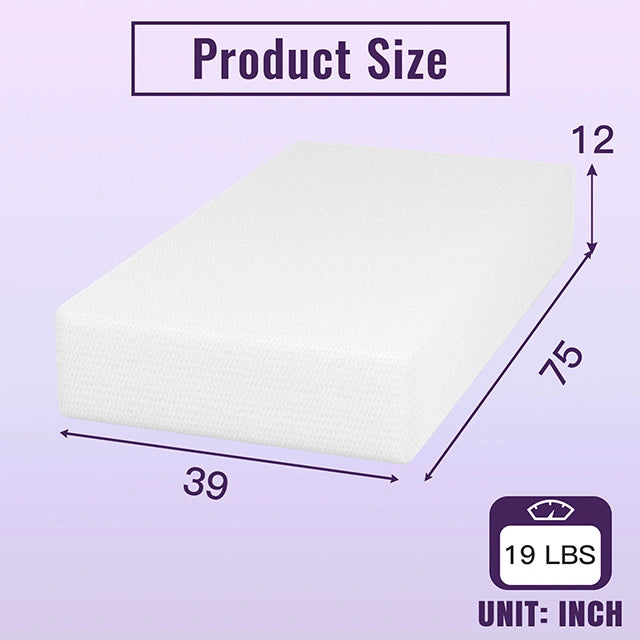 Nasturtium 12" E.King Bamboo Charcoal Infused Memory Foam