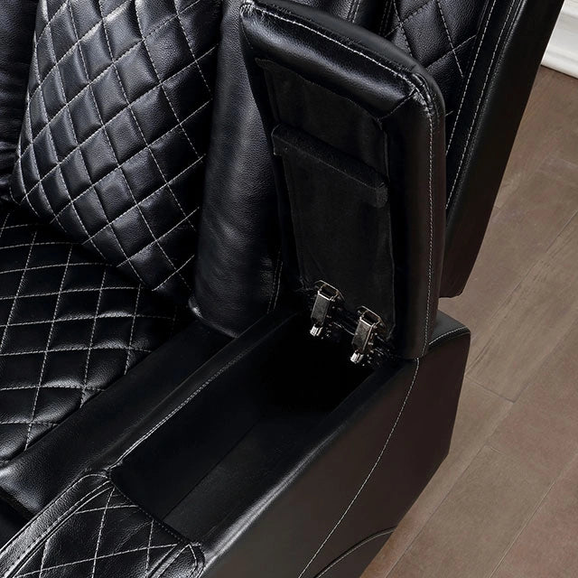 Lubeck Power Loveseat Black