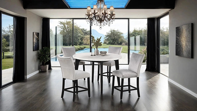 Sabro 5 Pc Counter Ht Table Set Black Solid Wood