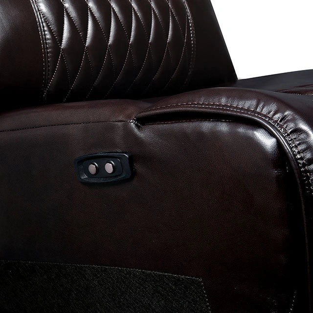 Mariah Power Sectional w/ Recliner Brown
