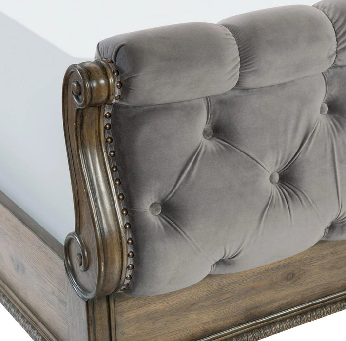 Rachelle Queen Sleigh Bed in Weathered Pecan 1693-1*