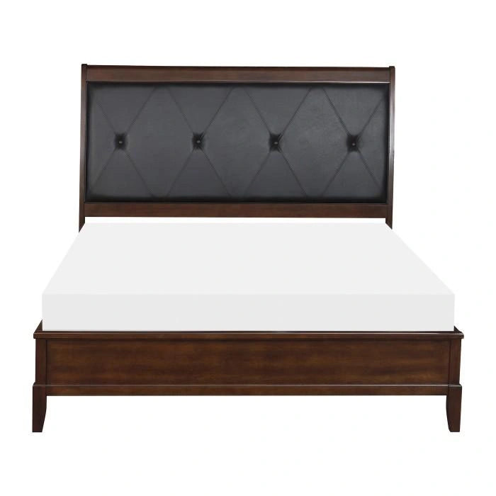 Cotterill Queen Upholstered Sleigh Bed in Cherry 1730-1