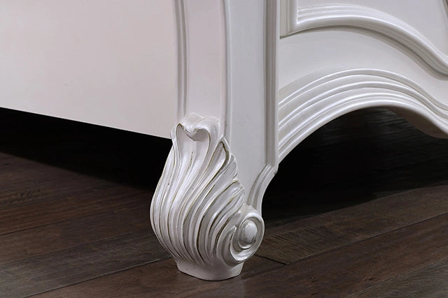 Francione E.King & Queen Bed White & Chrome