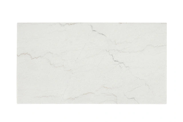 Thisted Rectangle Marble Coffee Table w/ Casters White