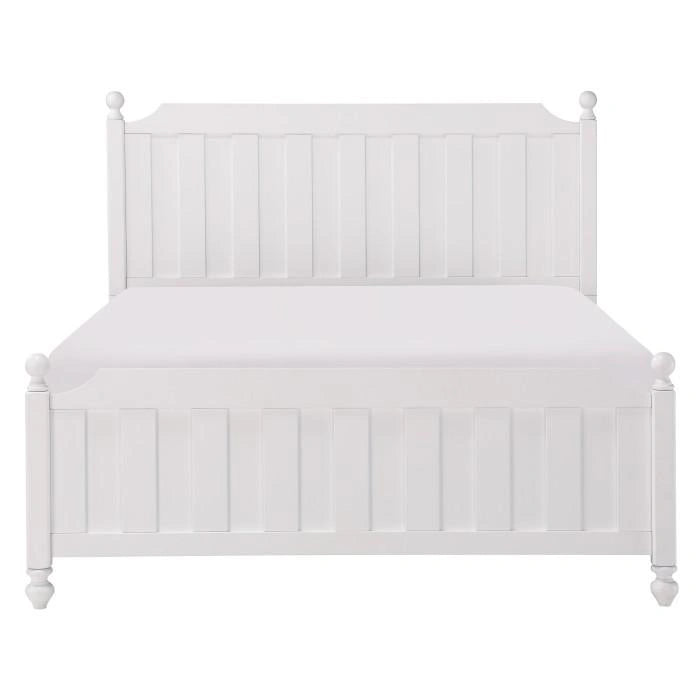 Wellsummer Full Panel Bed in White 1803WF-1*