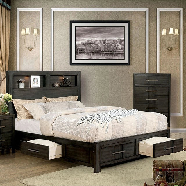 KARLA Cal.King, E.King & Queen Bed, Gray & White
