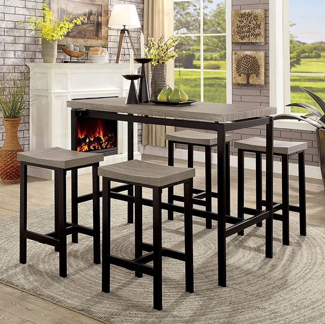 Vilvoorde 5 Pc. Counter Ht. Table Set Gray