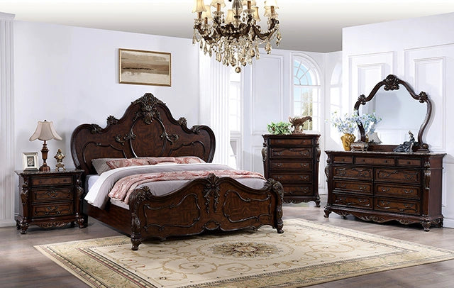 Roselli E.King & Queen Bed White & Chrome