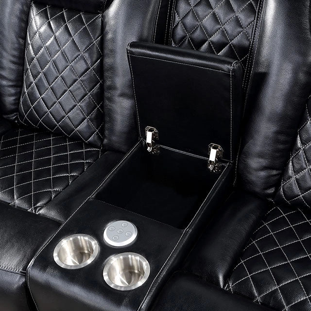 Lubeck Power Loveseat Black