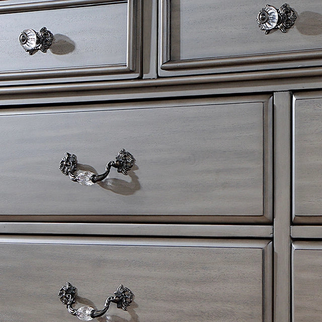 Syracuse E.King Bed Gray Solid Wood