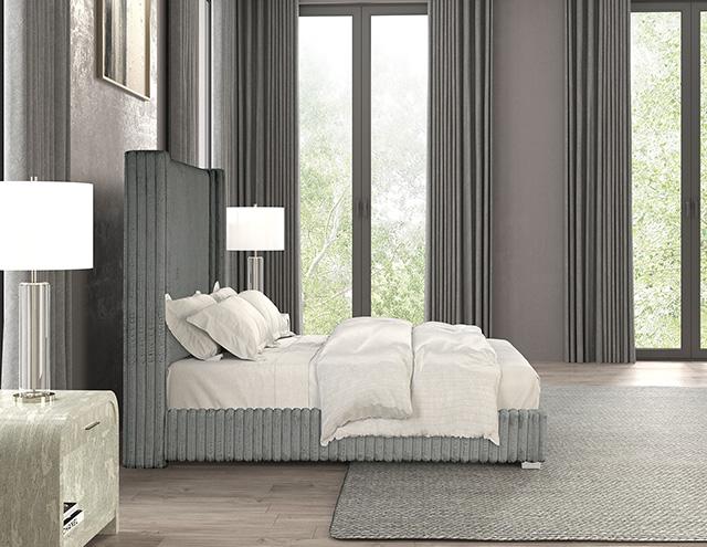 Cadwell E.King, Queen, & Full Bed White, Gray, & Black