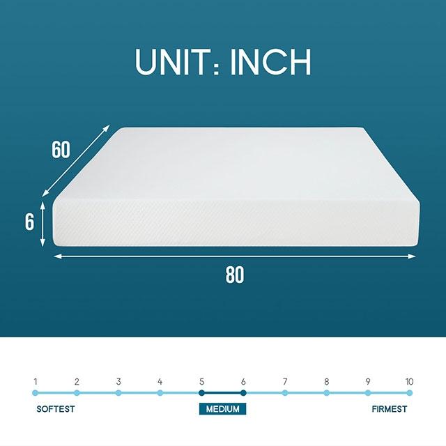 Artemisia 6" Memory Foam Mattress White Fabric