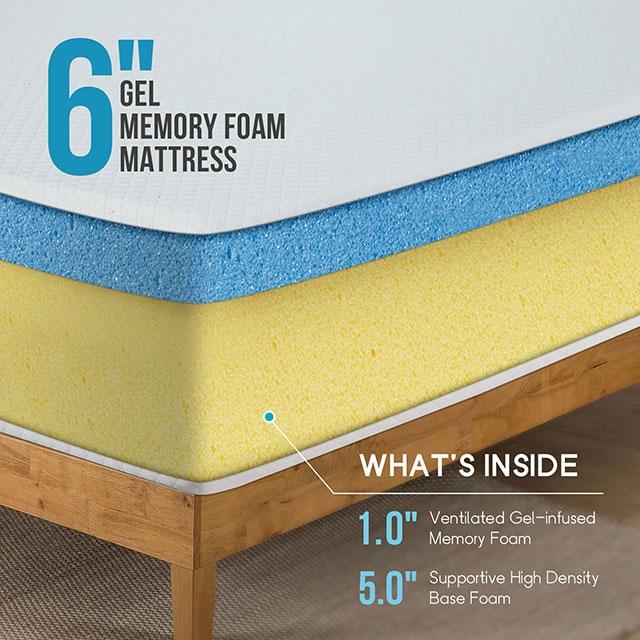 Artemisia 6" Memory Foam Mattress White Fabric