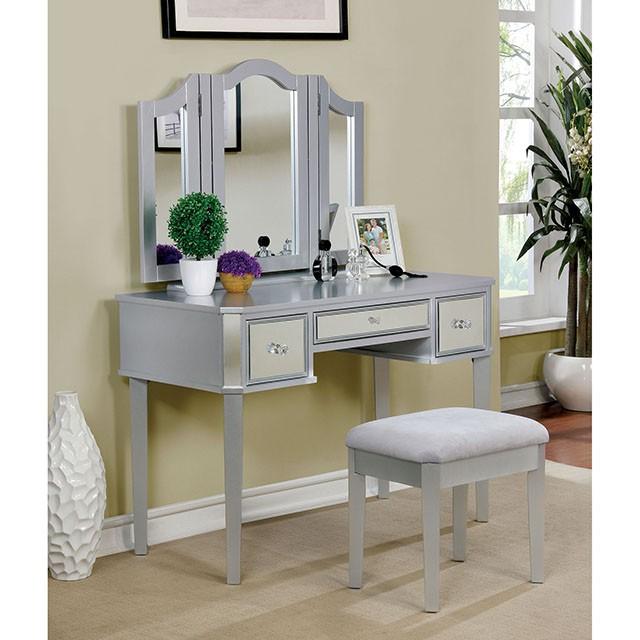 CLARISSE Silver Vanity w/ Stool image