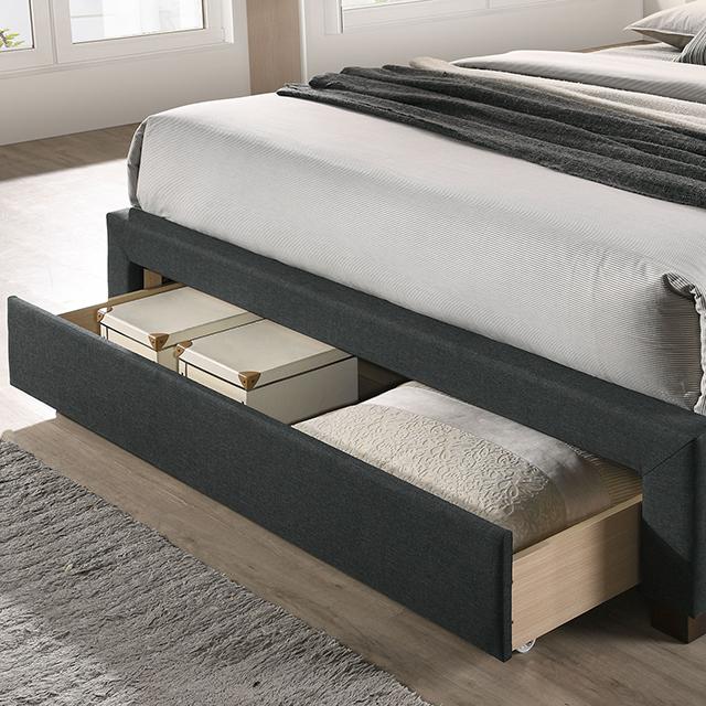 SYBELLA Cal.King Bed, Dark Gray