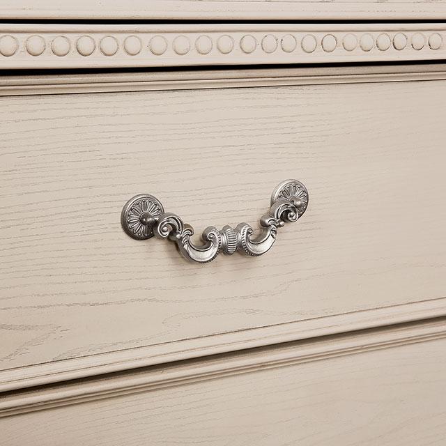 Pamphilos 4 & 5 Piece Queen Bedroom Set Gray & White