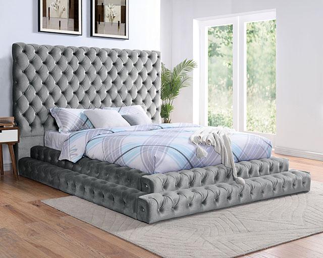 STEFANIA Queen Bed, Gray