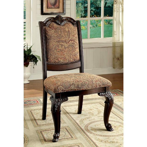 BELLAGIO Brown Cherry/Pattern Fabric Side Chair (2/CTN) image