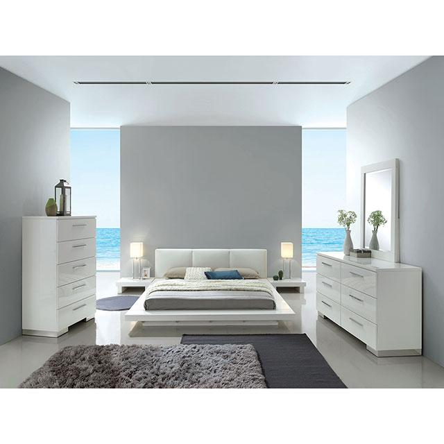 Christie Glossy White Cal.King, E,King, & Queen Bed