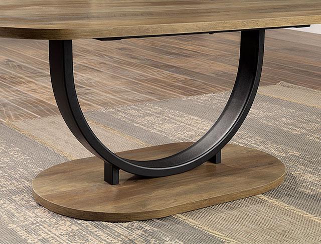 OLBIA 3 Pc. Coffee Table Set (1C+2E), Rustic Oak/Sand Black