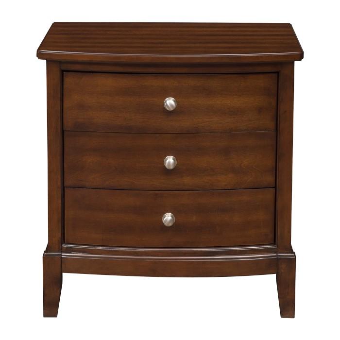 Homelegance Cotterill 3 Drawer Nightstand in Cherry 1730-4 image