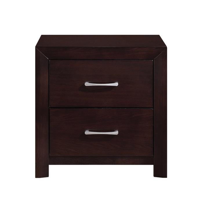 Homelegance Edina 2 Drawer Nightstand in Espresso-Hinted Cherry 2145-4 image