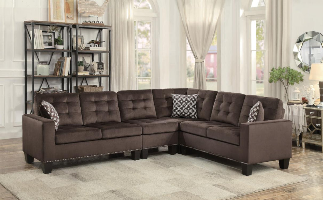 Lantana 2-Piece Reversible Sectional in Chocolate 9957CH*SC