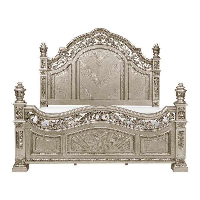 Catalonia Queen Poster Bed in Platinum Gold 1824PG-1*