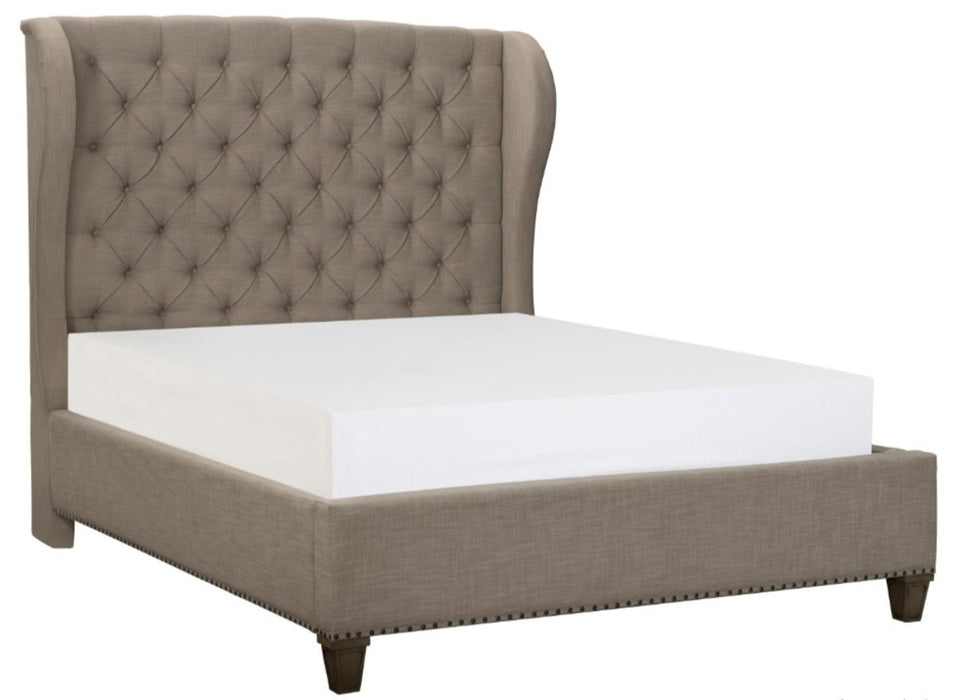 Vermillion King Upholstered Panel Bed in Gray 5442K-1EK*