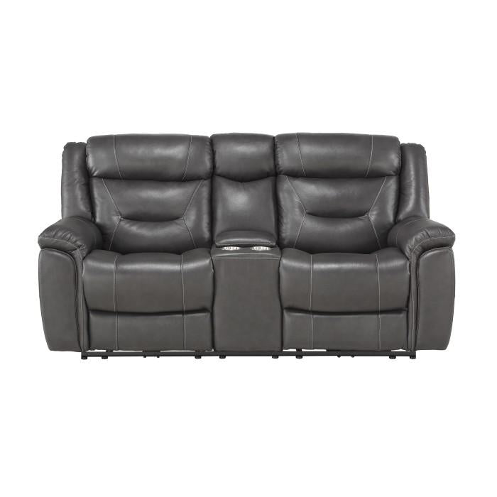 Danio Power Double Reclining Loveseat with Power Headrests in Dark Gray 9528DGY-2PWH image