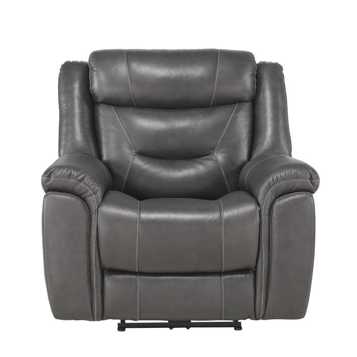 Danio Power Double Reclining Chair with Power Headrests in Dark Gray 9528DGY-1PWH image