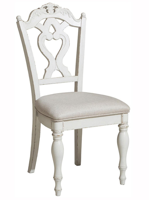 Cinderella Chair in Antique White with Grey Rub-Through 1386NW-11C