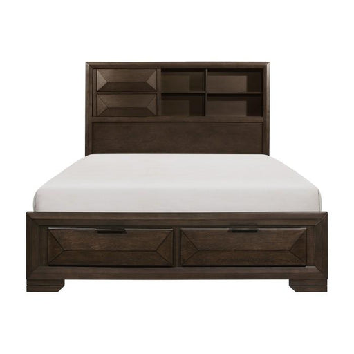 Chesky King Bookcase Bed with Footboard Storage in Warm Espresso 1753K-1EK* image